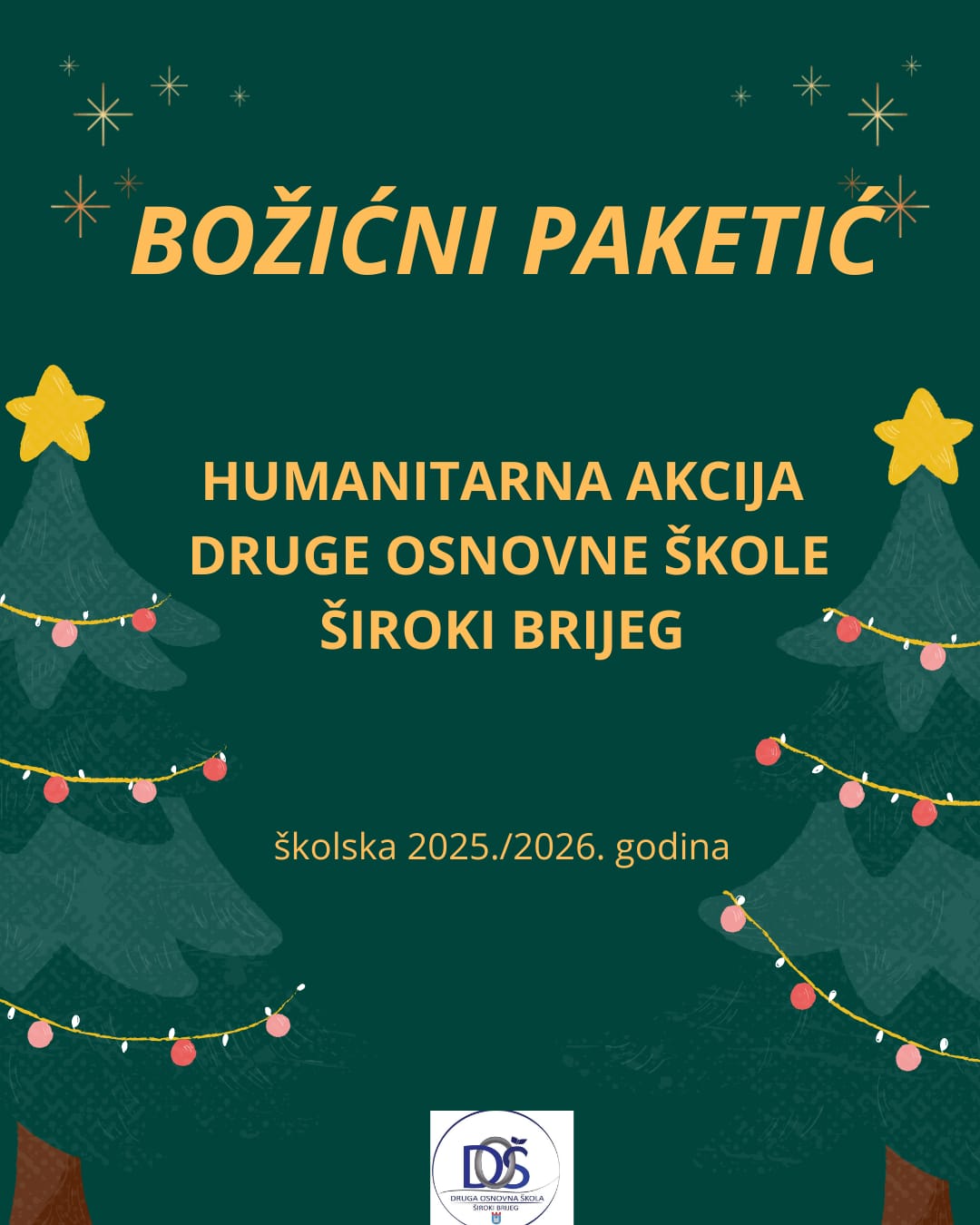 NAJAVA HUMANITARNE AKCIJE NAŠE ŠKOLE