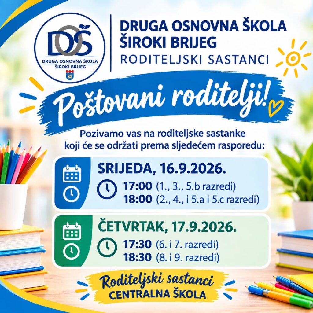 Obavijest – Roditeljski sastanak