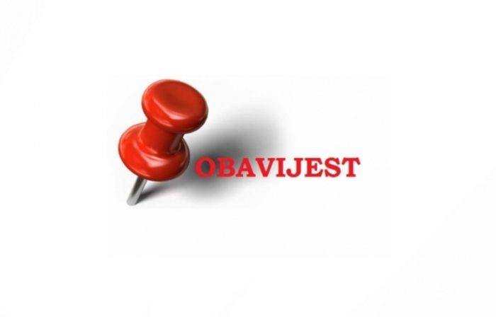 OBAVIJEST O ODRŽAVANJU NASTAVE
